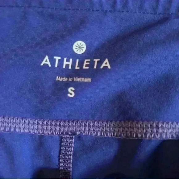 Athleta Capri Leggings Blue Size Small W/ Stash Pocket Workout Bottoms Yoga - Picture 4 of 8